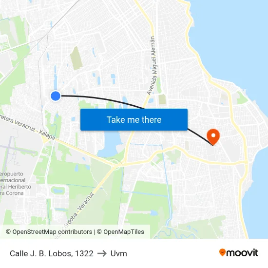 Calle J. B. Lobos, 1322 to Uvm map