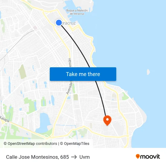 Calle Jose Montesinos, 685 to Uvm map