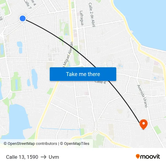 Calle 13, 1590 to Uvm map