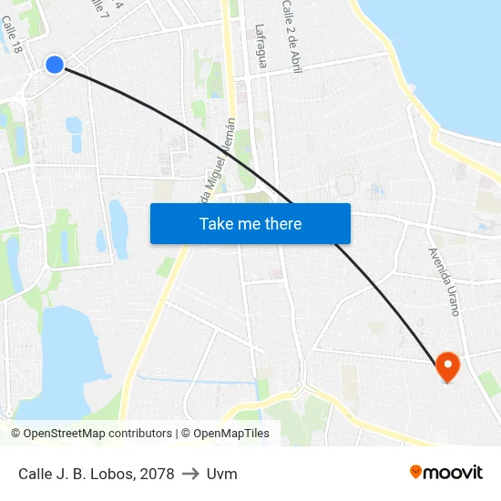 Calle J. B. Lobos, 2078 to Uvm map