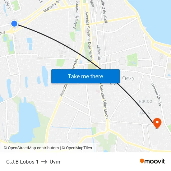 C.J.B Lobos 1 to Uvm map