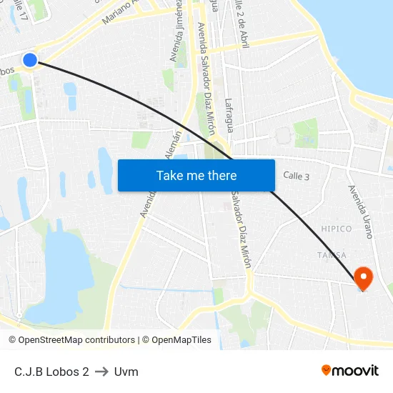 C.J.B Lobos 2 to Uvm map