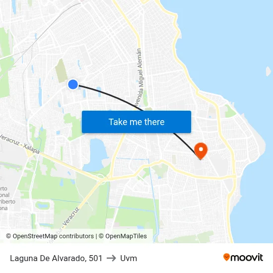 Laguna De Alvarado, 501 to Uvm map