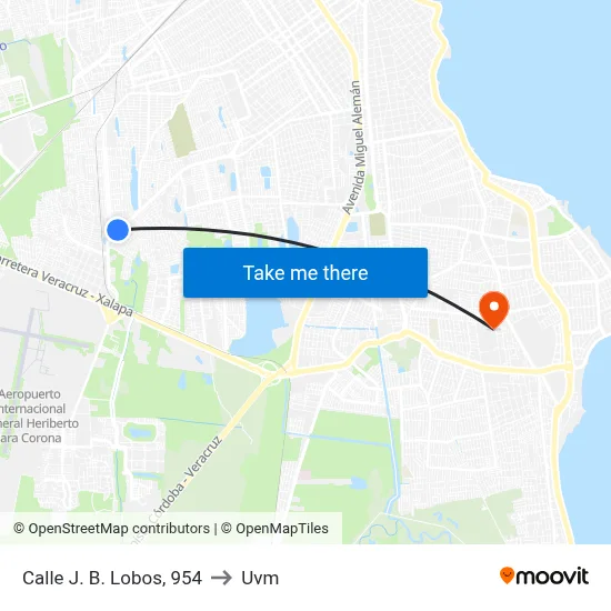Calle J. B. Lobos, 954 to Uvm map