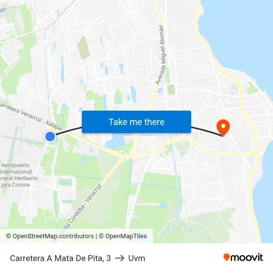 Carretera A Mata De Pita, 3 to Uvm map