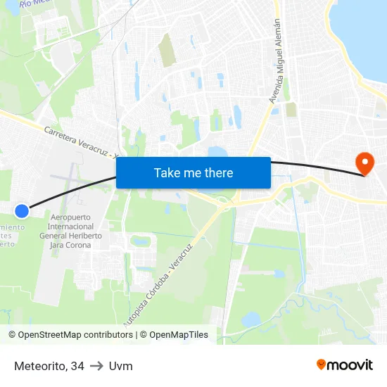 Meteorito, 34 to Uvm map