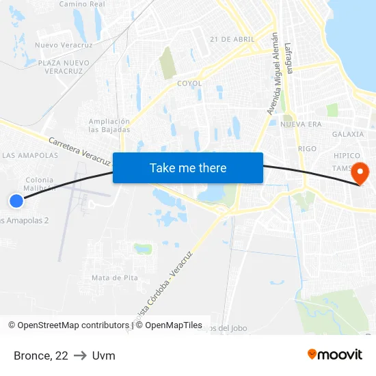 Bronce, 22 to Uvm map