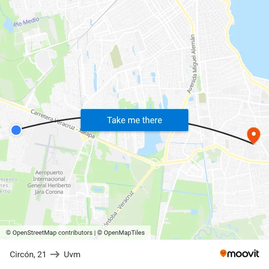 Circón, 21 to Uvm map