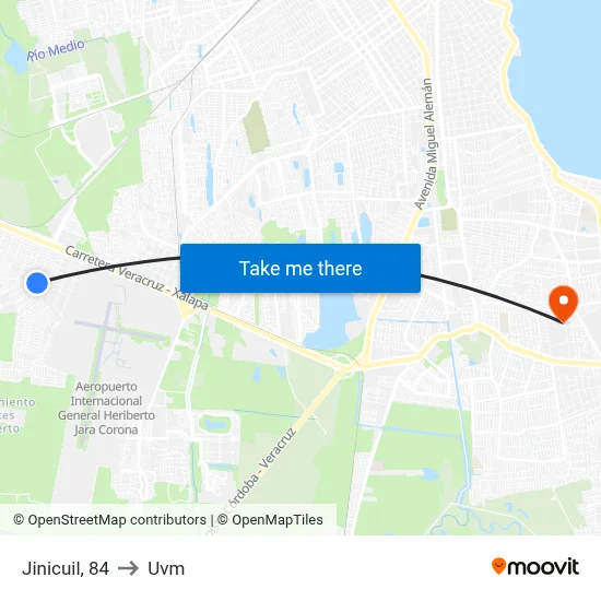 Jinicuil, 84 to Uvm map