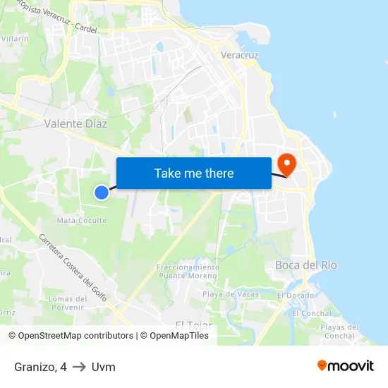 Granizo, 4 to Uvm map