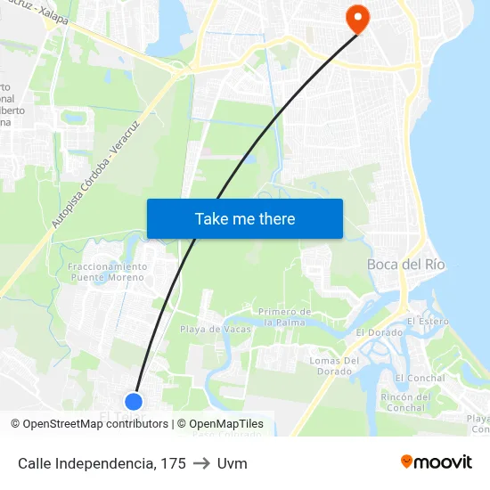 Calle Independencia, 175 to Uvm map