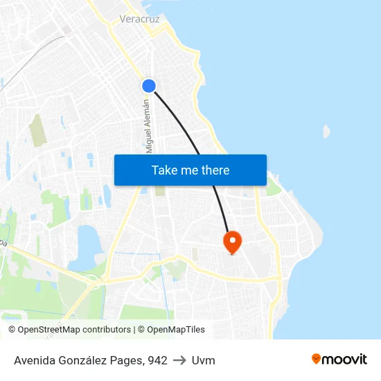 Avenida González Pages, 942 to Uvm map