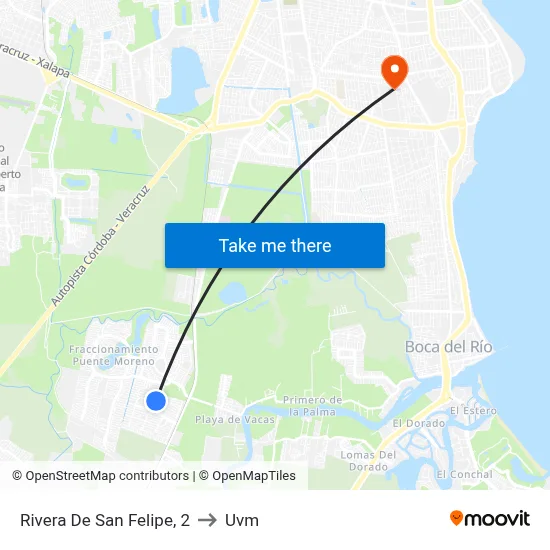 Rivera De San Felipe, 2 to Uvm map