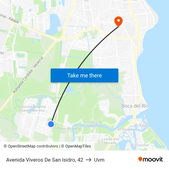 Avenida Viveros De San Isidro, 42 to Uvm map