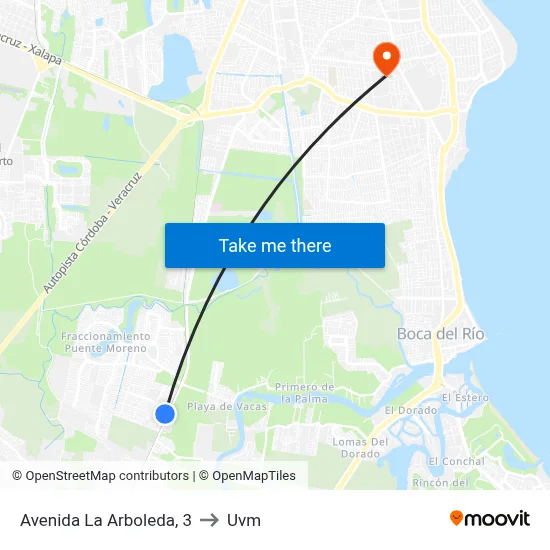 Avenida La Arboleda, 3 to Uvm map