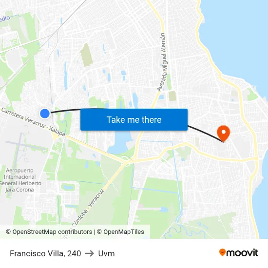 Francisco Villa, 240 to Uvm map