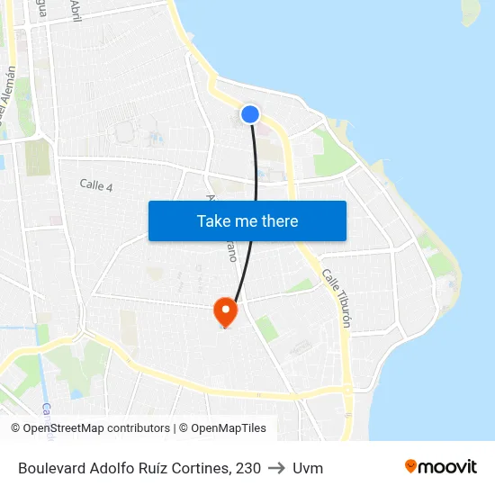 Boulevard Adolfo Ruíz Cortines, 230 to Uvm map