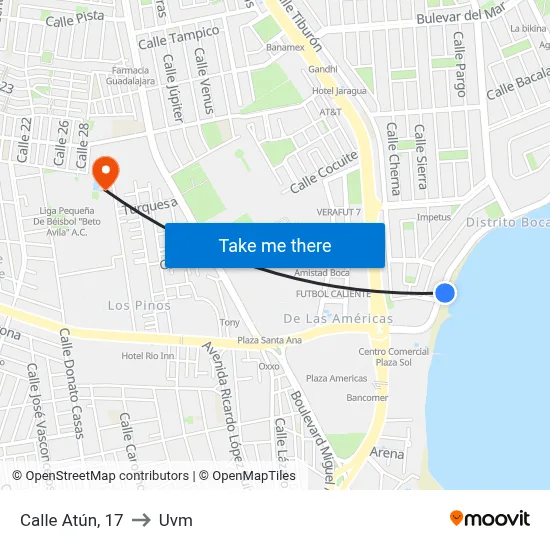 Calle Atún, 17 to Uvm map