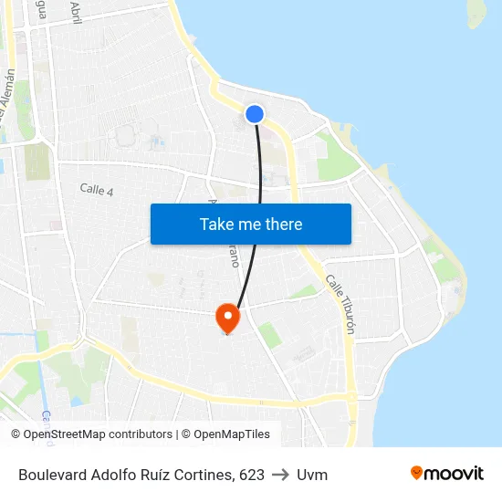 Boulevard Adolfo Ruíz Cortines, 623 to Uvm map