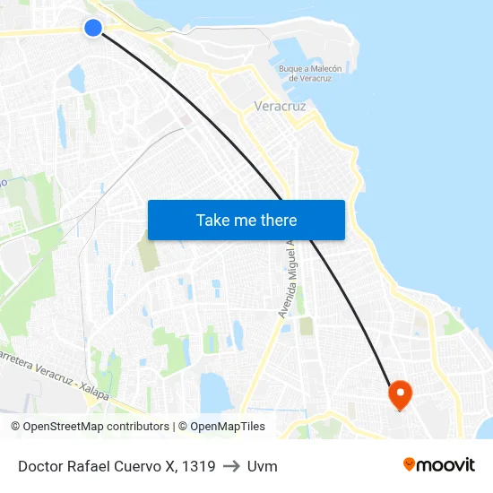 Doctor Rafael Cuervo X, 1319 to Uvm map