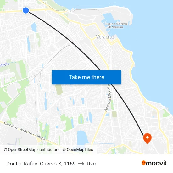 Doctor Rafael Cuervo X, 1169 to Uvm map