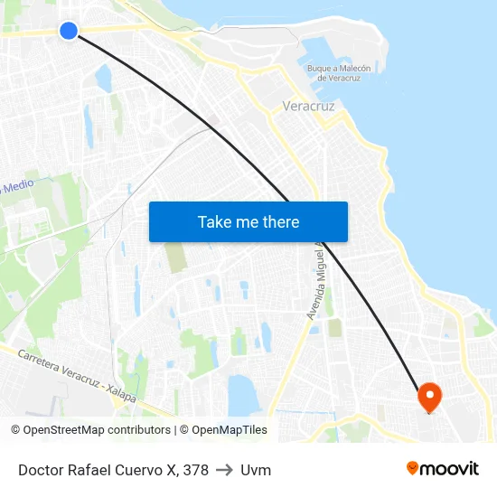 Doctor Rafael Cuervo X, 378 to Uvm map