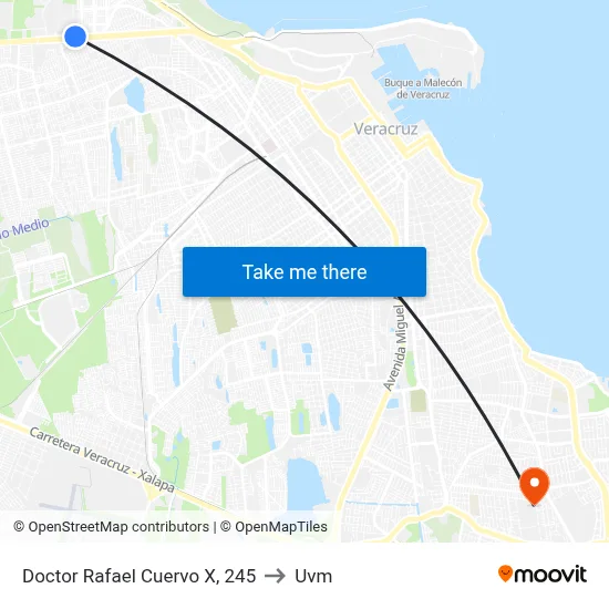 Doctor Rafael Cuervo X, 245 to Uvm map
