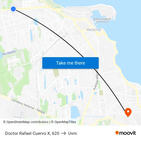 Doctor Rafael Cuervo X, 620 to Uvm map