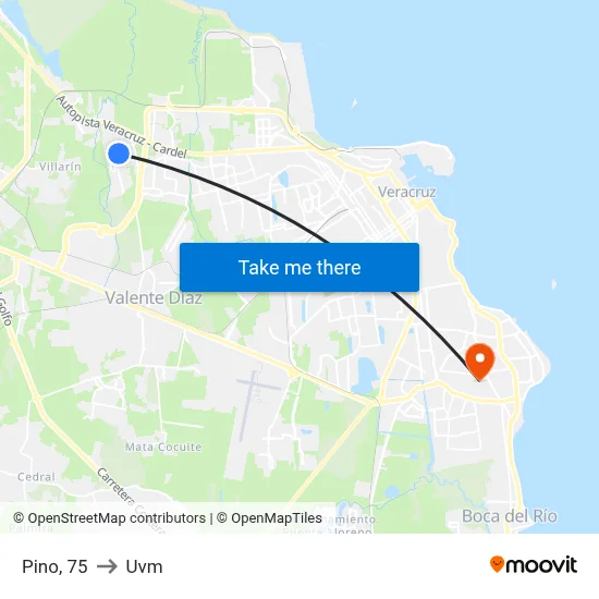 Pino, 75 to Uvm map