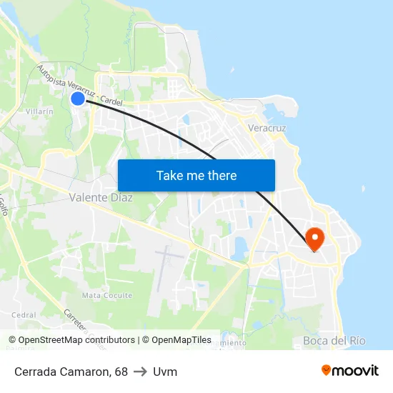 Cerrada Camaron, 68 to Uvm map