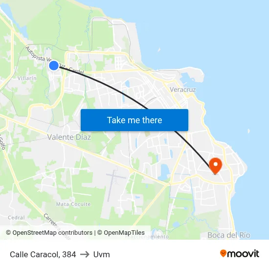 Calle Caracol, 384 to Uvm map