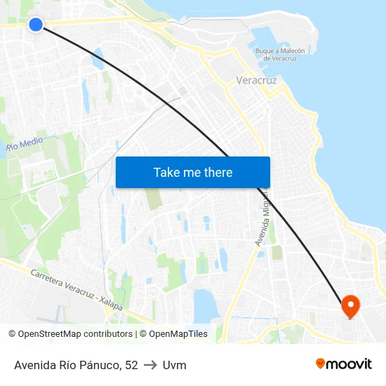 Avenida Río Pánuco, 52 to Uvm map