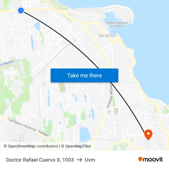 Doctor Rafael Cuervo X, 1003 to Uvm map