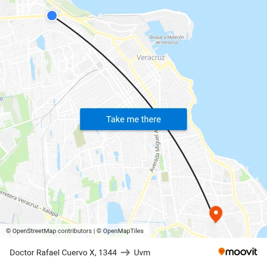 Doctor Rafael Cuervo X, 1344 to Uvm map