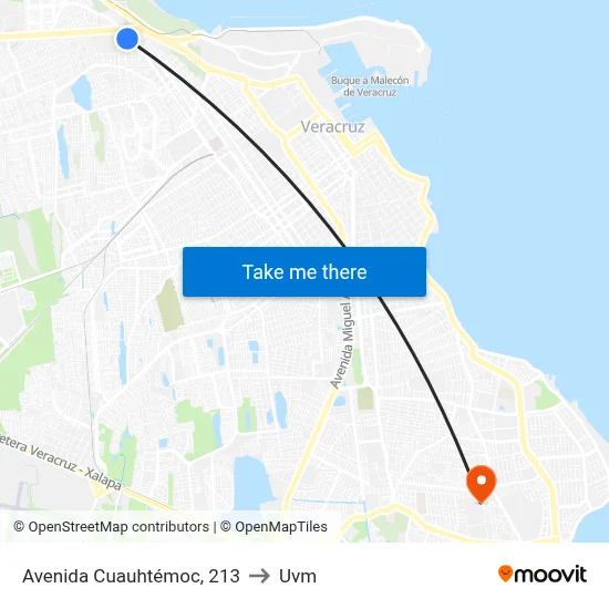 Avenida Cuauhtémoc, 213 to Uvm map
