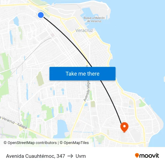 Avenida Cuauhtémoc, 347 to Uvm map