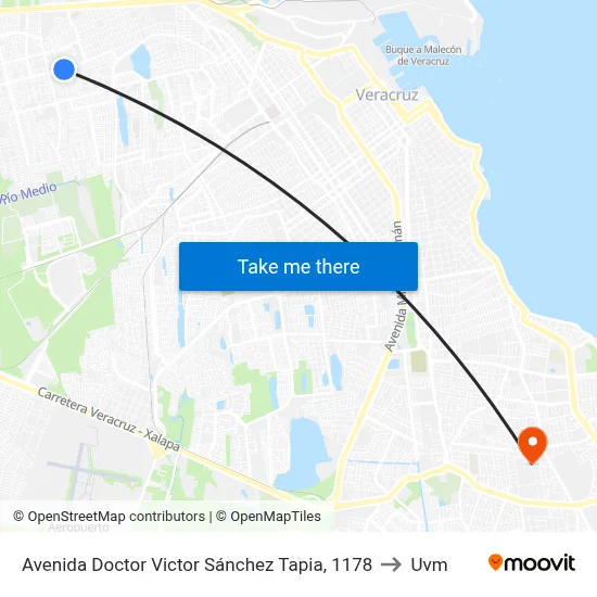 Avenida Doctor Victor Sánchez Tapia, 1178 to Uvm map