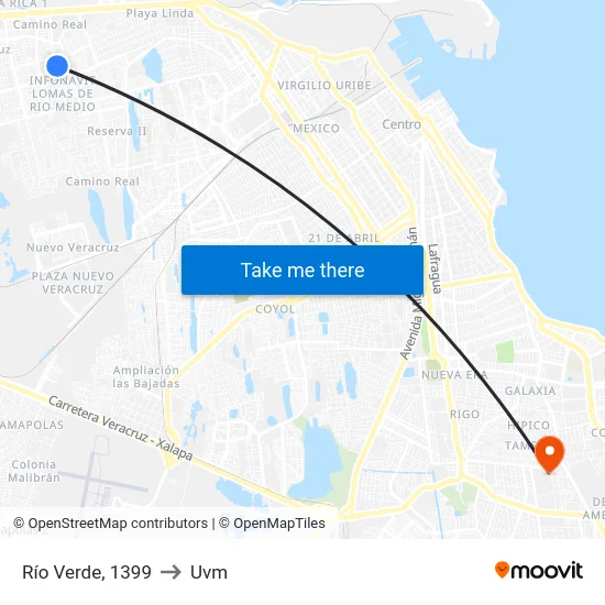 Río Verde, 1399 to Uvm map