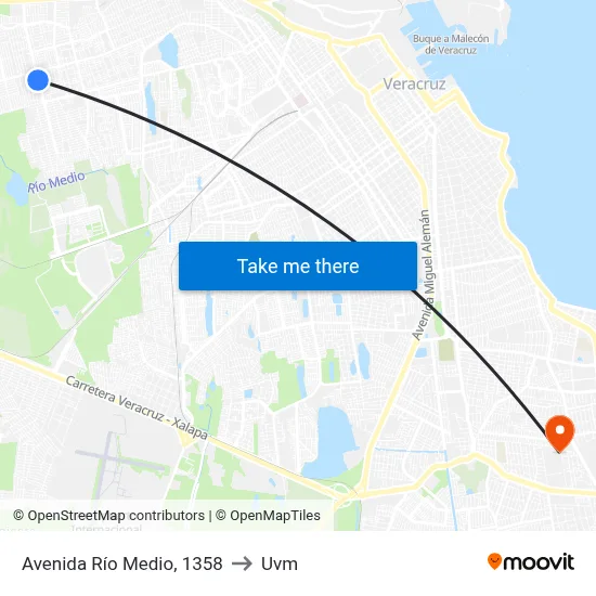 Avenida Río Medio, 1358 to Uvm map