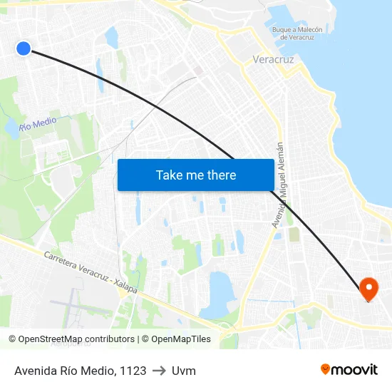 Avenida Río Medio, 1123 to Uvm map