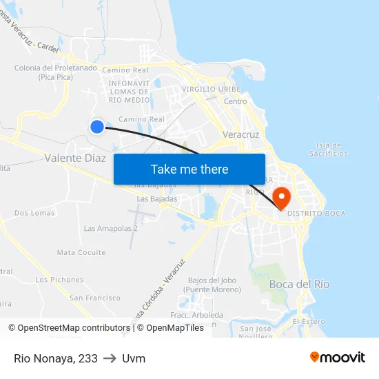 Rio Nonaya, 233 to Uvm map