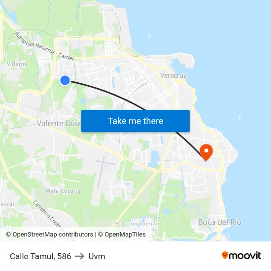 Calle Tamul, 586 to Uvm map