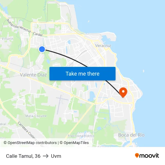 Calle Tamul, 36 to Uvm map