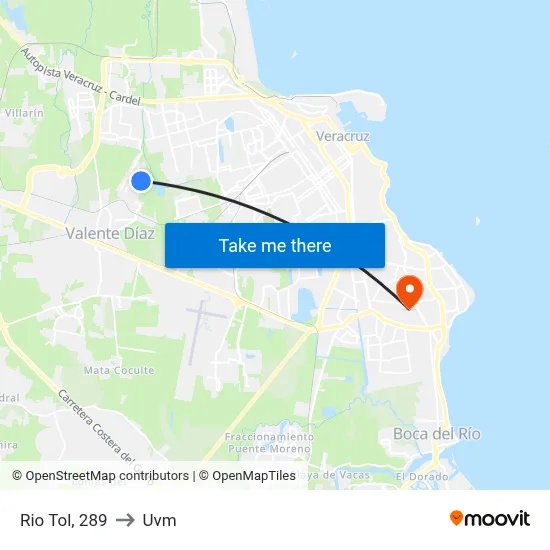 Rio Tol, 289 to Uvm map