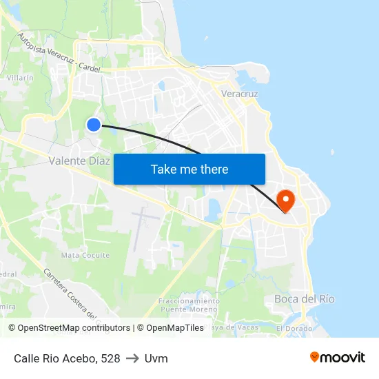 Calle Rio Acebo, 528 to Uvm map