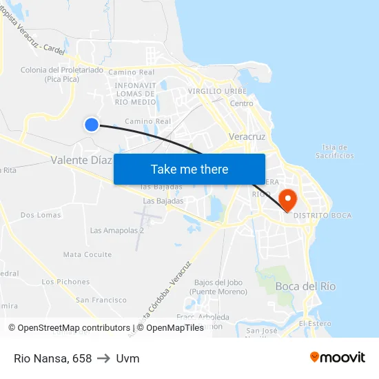 Rio Nansa, 658 to Uvm map