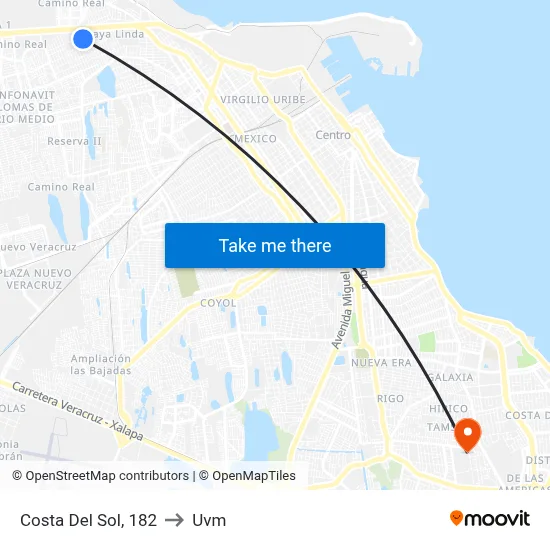 Costa Del Sol, 182 to Uvm map