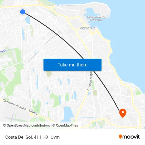 Costa Del Sol, 411 to Uvm map