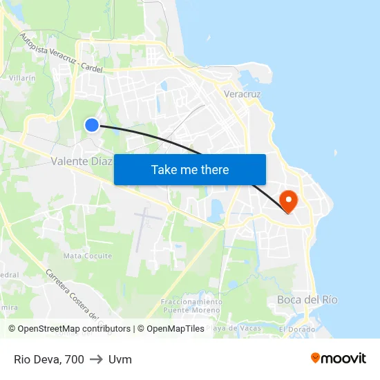 Rio Deva, 700 to Uvm map