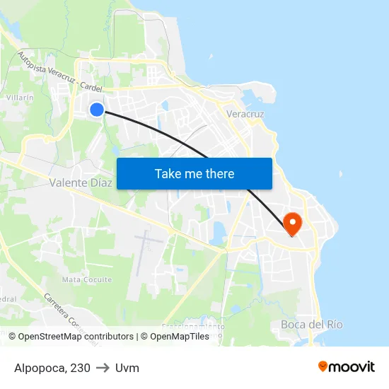 Alpopoca, 230 to Uvm map